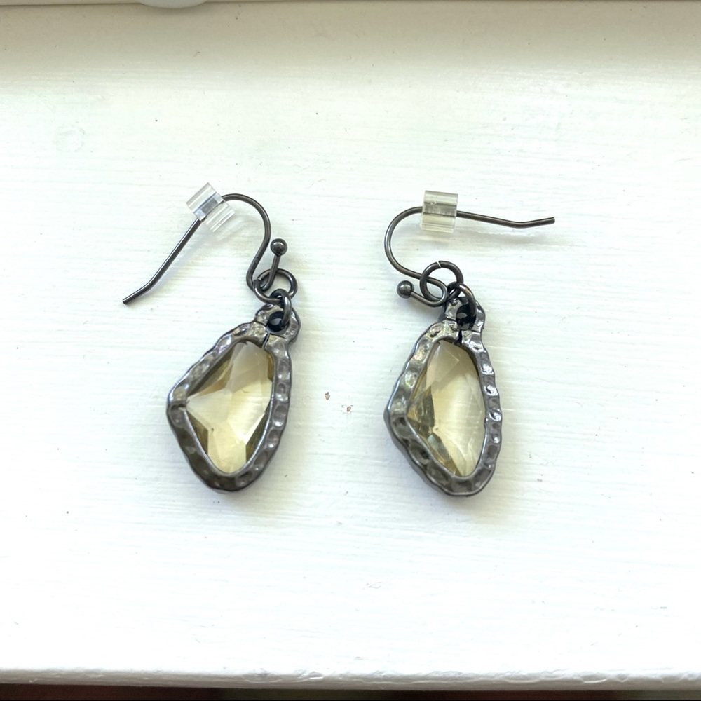 Chico’s Gunmetal and Crystal Dangle Earrings